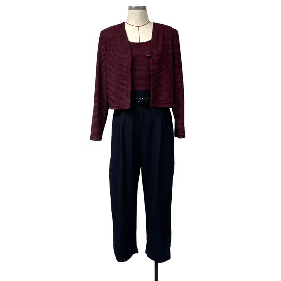 Vintage John Roberts Petite Womens Size 14P Jumpsuit Set - Picture 1 of 7